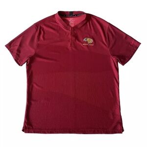 Nike Tiger Woods Blade Collar Polo Golf Dri Fit Mens XL Red Snap Button
